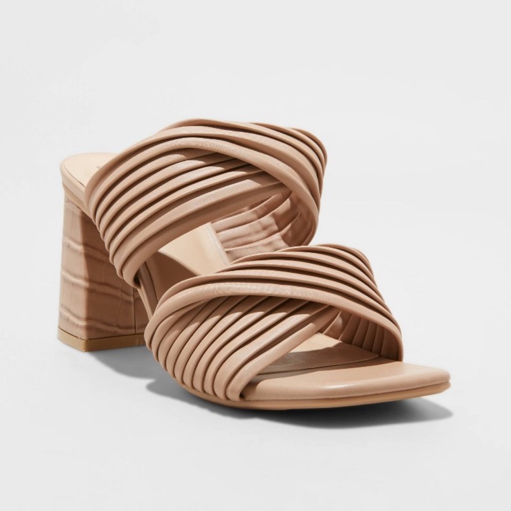 Women's Jessa Mule Heels - A New Day Brown 6